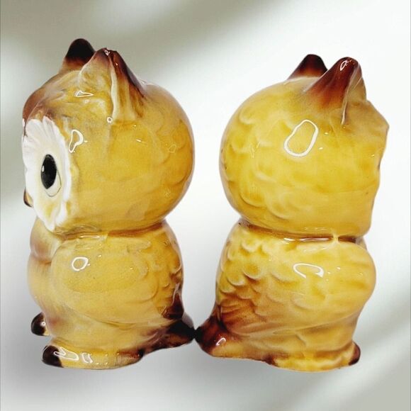 Vintage Lefton OWL Salt & Pepper Shaker Set Japan Exclusive - Picture 4 of 8